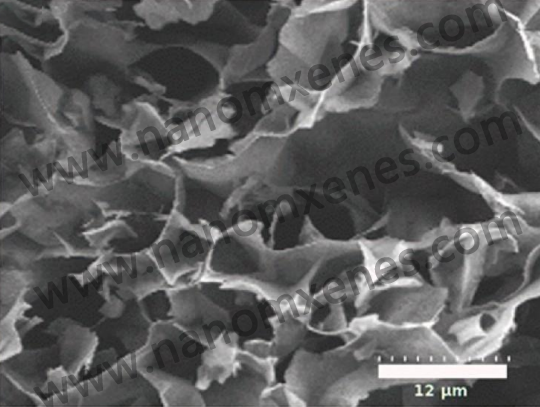 Porous foam mxene Ti2C